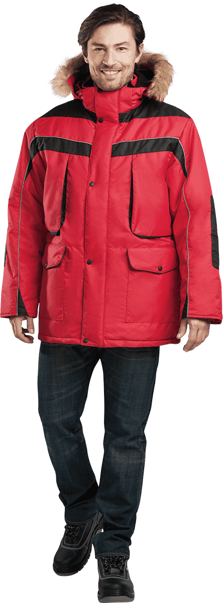 Куртка рабочая зимняя ДИКСОН, красный-чёрный