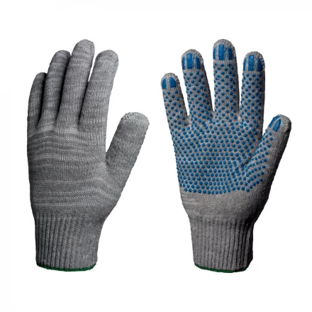 Перчатки хб 6-х нитка ПВХ 10 класс вязки, серые