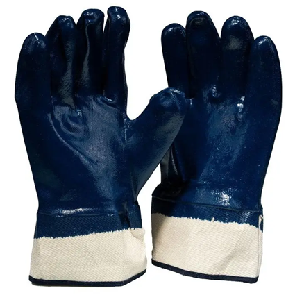 Перчатки хб с полиэстером, нитриловое покрытие, манжета-крага_KHBNKR0102(1)