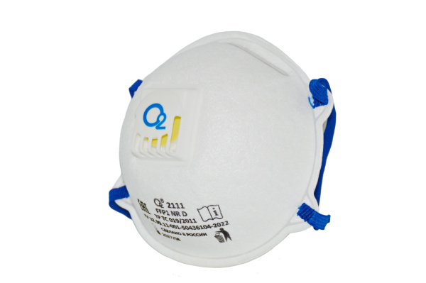 Полумаска О2 фильтрующая с клапаном для выдоха 2111 FFP1 NR D (1)