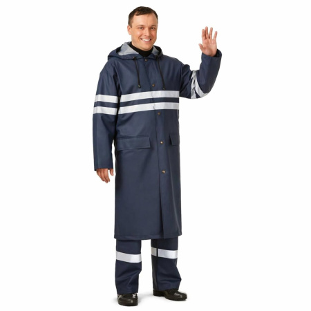 Плащ влагозащитный сигнальный ПВХ НЕВА (NEVA) АКВА NV-045, темно-синий