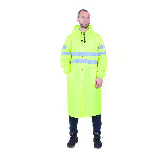 Плащ сигнальный повышенной видимости 3-й класс защиты, лимонный, модель НЕВА (Neva)(3)