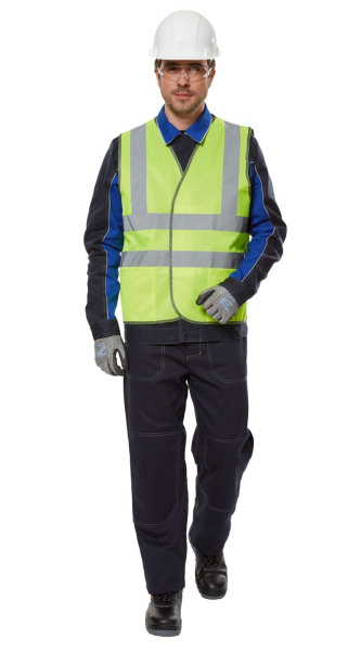 Жилет сигнальный тип 3 трик. полотно, застежка пуговицы (Лимон)