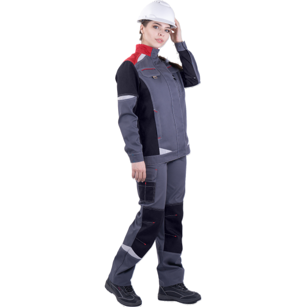 Куртка рабочая женская ТУРБО SAFETY, серый с чёрным(4)