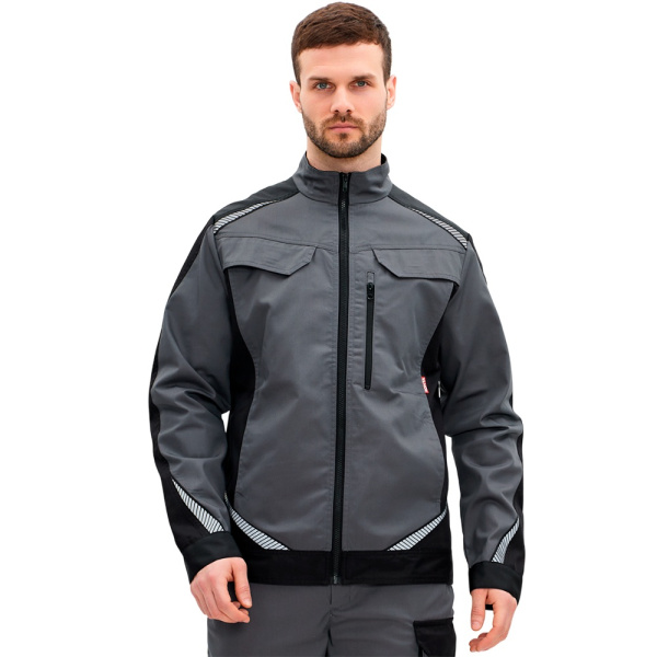 Куртка рабочая мужская летняя RONTA KR271 черная  т.серый_КОС271.1(КР)_