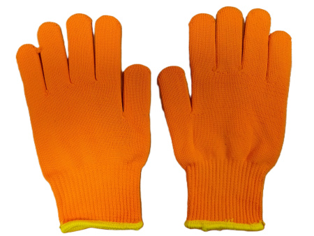 Перчатки утепленные 10 класс с ПВХ (2-ой оверлок) оранжевые
