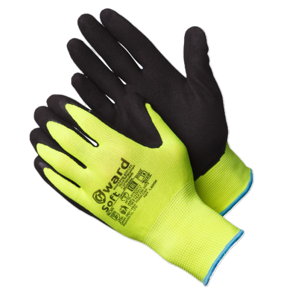 Перчатки нейлоновые покрытые вспененным латексом Gward Soft (L2006)