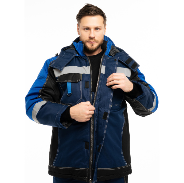 Костюм зимний муж. Юкон-Мембрана кур+пк., цвет т.синий_чёр._васил.(3)