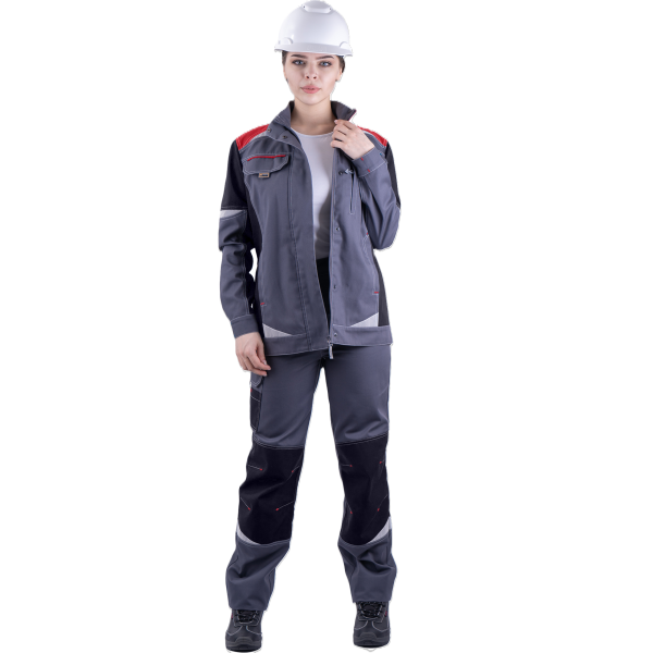 Куртка рабочая женская ТУРБО SAFETY, серый с чёрным(3)