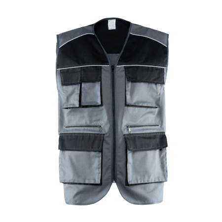 Жилет мужской рабочий, серо-черный