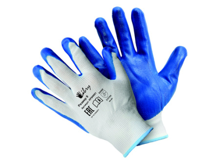 Перчатки Антискользящие полиэстеровые, нитриловое покрытие, Libry