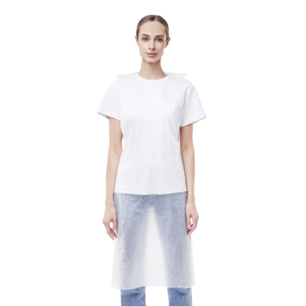 Фартук одноразовый 68x120 см, полиэтиленовый, премиум, 100 шт