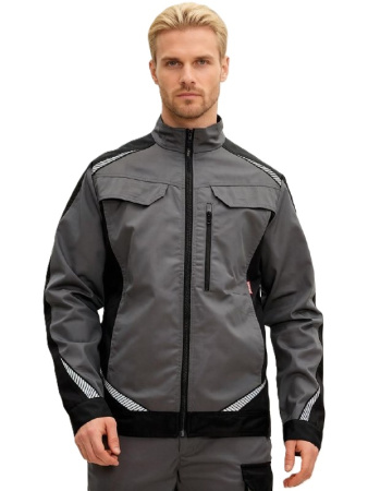 Куртка рабочая мужская летняя RONTA KR271 черная  т.серый_КОС271.1(КР)