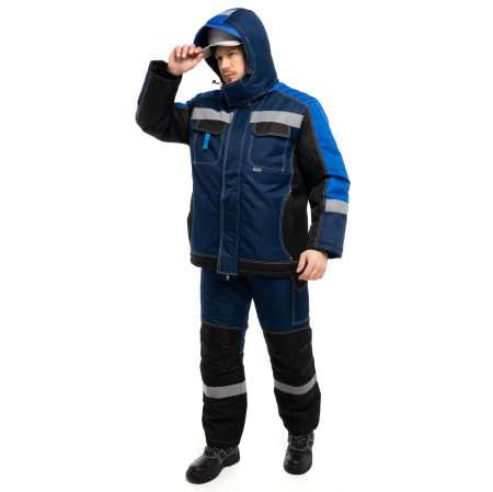 Костюм зимний муж. Юкон-Мембрана кур+пк., цвет т.синий_чёр._васил.