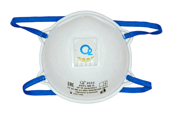 Полумаска О2 фильтрующая с клапаном для выдоха 2111 FFP1 NR D