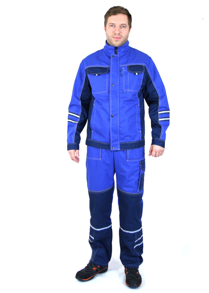 Костюм рабочий мужской NORDIC с полукомбинезоном, василек (3)