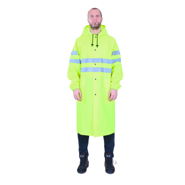 Плащ сигнальный повышенной видимости 3-й класс защиты, желтого цвета, модель НЕВА (Neva)