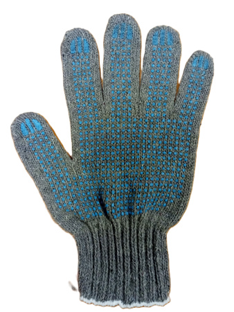 Перчатки рабочие 7,5 класс вязки (6 нитей) пш с ПВХ серые(4)