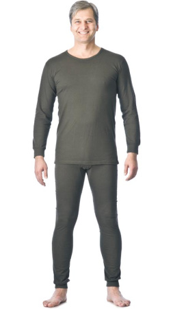 Белье нательное утепленное с начесом, олив.