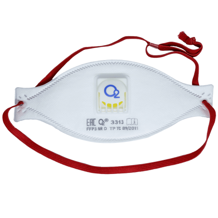Полумаска О2 фильтрующая с клапаном выдоха 3313 FFP3 NR D, текстильная резинка с регулятором