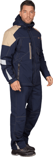 Куртка-штормовка РЕСПЕКТ, синяя с бежевым