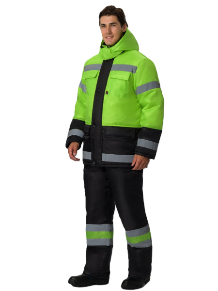 Костюм зимний Дорожник (тк. Оксфорд) брюки, лимонный_черный