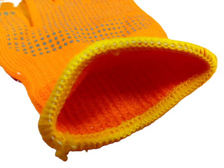 Перчатки утепленные 10 класс с ПВХ (2-ой оверлок) оранжевые(5)