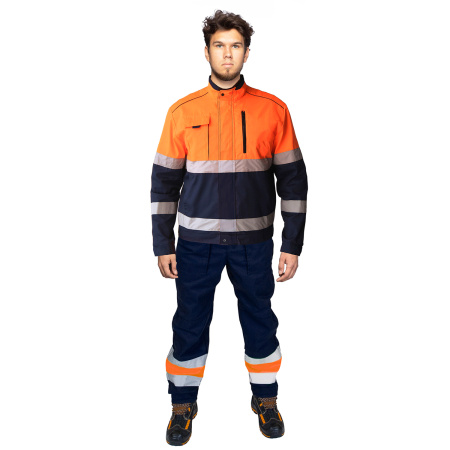 Костюм сигнальный рабочий мужской СПЕКТР с СОП цвет оранж._т.синий
