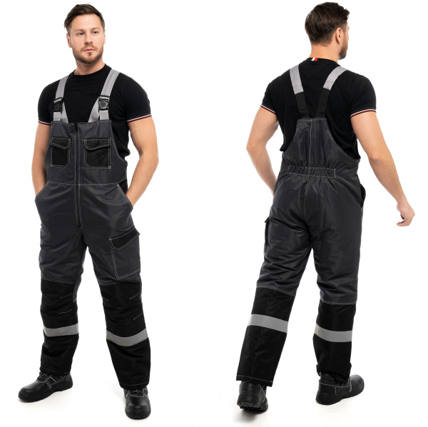 Костюм зимний муж. Юкон-Мембрана кур+пк., цвет т.серый_чёрн._св.серый(2)