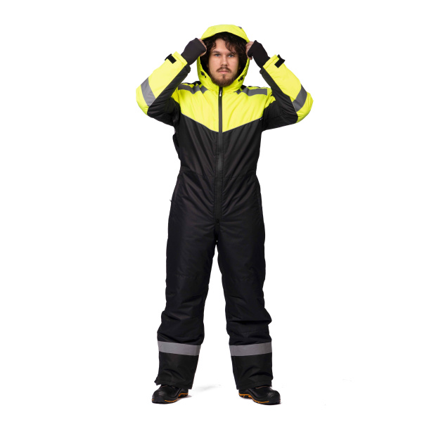 Комбинезон зимний АЛЬПИК черный  лимонный(2)