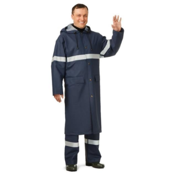 Плащ влагозащитный сигнальный ПВХ НЕВА (NEVA) АКВА NV-045, темно-синий