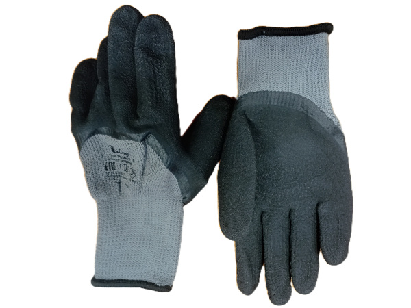 Перчатки Libry утепленные двухслойные из полиэстера с покрытием из вспененного латекса, артикул KPDP10(2)