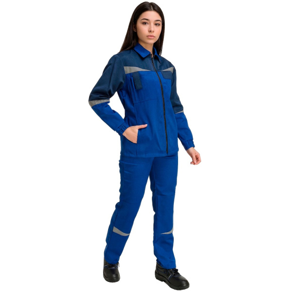 Костюм рабочий женский летний RONTA KS625 куртка с брюками, васильковый_темно-синий(1)