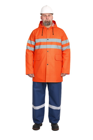 Костюм сигнальный мужской (куртка, брюки) НЕВА NF-03, оранжевый
