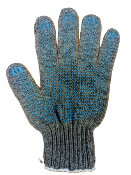 Перчатки рабочие 7,5 класс вязки (6 нитей) пш с ПВХ серые(4)