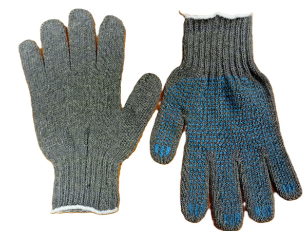 Перчатки рабочие 7,5 класс вязки (6 нитей) пш с ПВХ серые