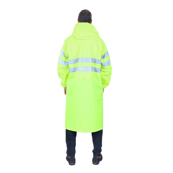 Плащ сигнальный повышенной видимости 3-й класс защиты, желтого цвета, модель НЕВА (Neva)(1)