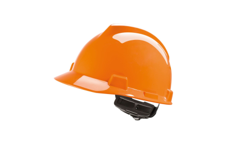 Каска V-Gard 500 невентилируемый корпус оранжевая, с оголовьем Fas-Trac