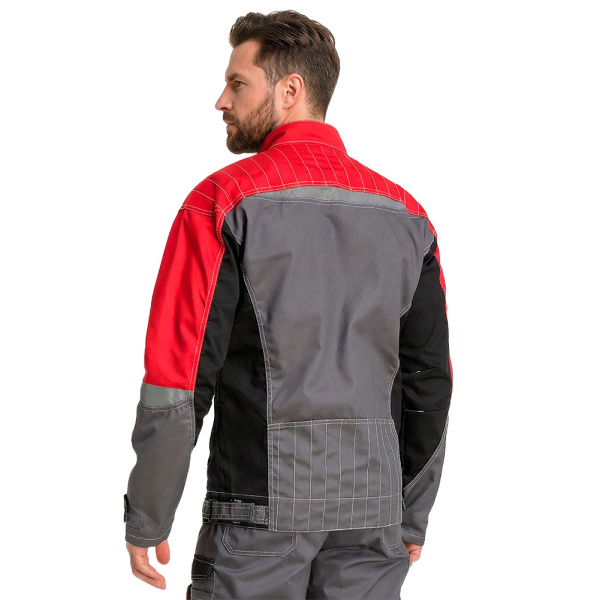 Куртка рабочая мужская летняя RONTA KR206 т.серый_черный_красный(2)