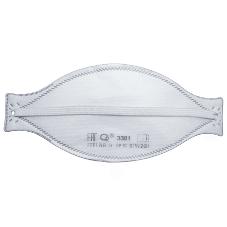 Полумаска О2 фильтрующая 3301 FFP1 NRD без клапана выдоха, текстильная резинка с регулировкой(1)