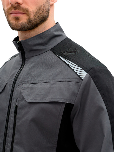 Куртка рабочая мужская летняя RONTA KR271 черная  т.серый_КОС271.1(КР)(3)