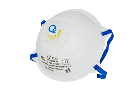 Полумаска О2 фильтрующая с клапаном для выдоха 2112 FFP2 NR D (1)