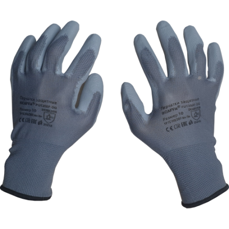 Перчатки для защиты от ОПЗ и механических воздействий SCAFFA PU1350P-DG