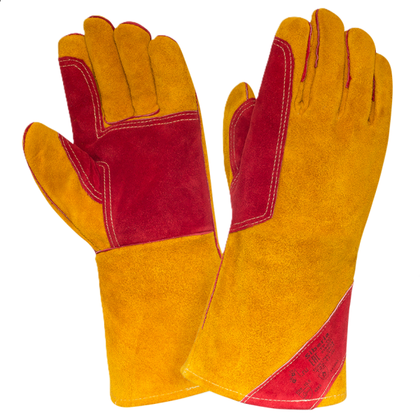 Перчатки (краги) 2Hands (Siberia) T22-11-ru усиленные, спилок КРС_хлопок, лен, швы Kevlar(1)