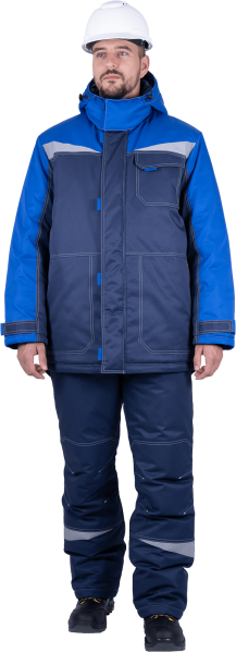 Костюм рабочий зимний КМ-10 ЛЮКС 3-4 класс, синий-василек