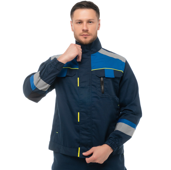 Костюм рабочий летний БРУКЛИН куртка-пк, цв.синий_вальк._черный(3)