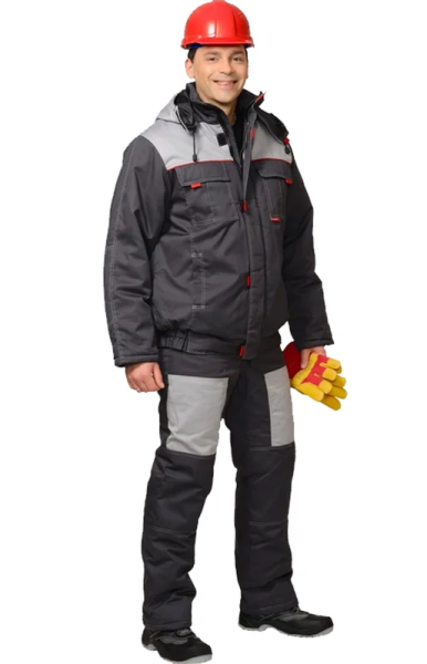 Костюм рабочий СИРИУС-ФАВОРИТ зимний, куртка кор, п_к, темно-серый с серым