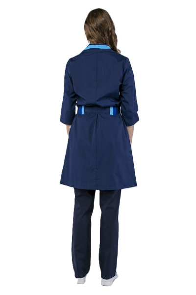 Халат женский с поясмом Флора, т.синий_васильковый (1)