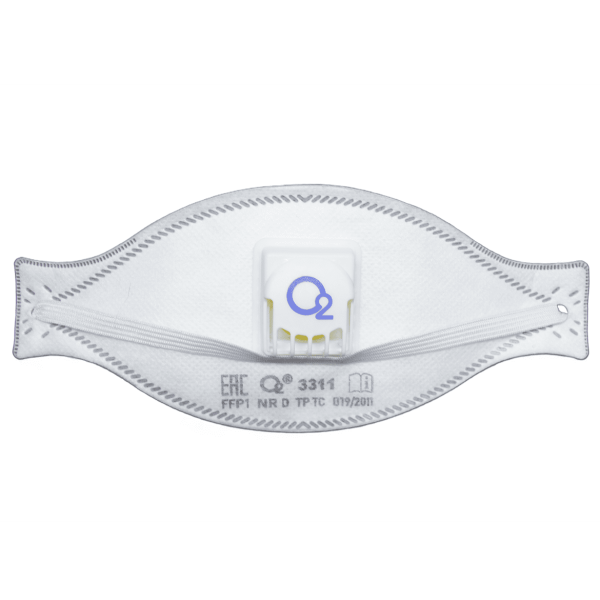 Полумаска О2 фильтрующая 3311 FFP1 NRD с клапаном для выдоха, текстильная резинка с регулировкой(1)