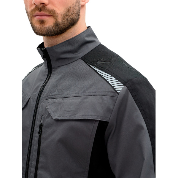 Куртка рабочая мужская летняя RONTA KR271 черная  т.серый_КОС271.1(КР)(3)
